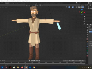 star wars obi wan jedi 3d rigged model low poly low-poly 3D Model