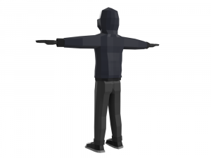 hacker anonymous low poly 3d rigged model low-poly Modello 3D