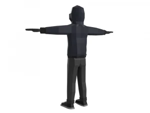 hacker anonymous low poly 3d rigged model low-poly 3D Model