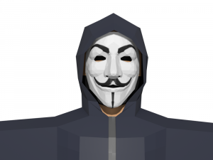 hacker anonymous low poly 3d rigged model low-poly Modello 3D