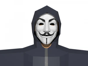 hacker anonymous low poly 3d rigged model low-poly 3D Model
