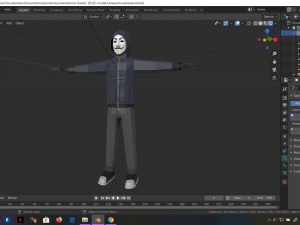 hacker anonymous low poly 3d rigged model low-poly Modello 3D