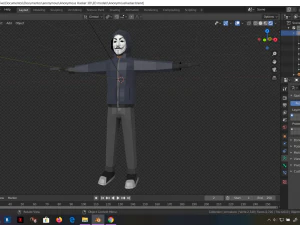 hacker anonymous low poly 3d rigged model low-poly 3D Model