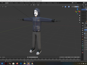 hacker anonymous low poly 3d rigged model low-poly Modello 3D