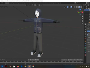 hacker anonymous low poly 3d rigged model low-poly 3D Model