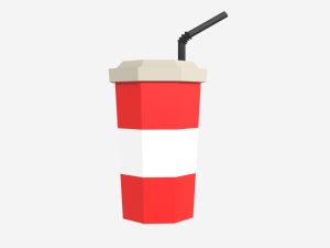 low-poly burger combo food potatoes and soda 3d low-poly 3Dモデル