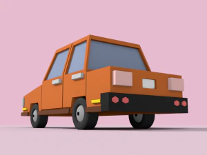 low-poly cartoon car low-poly 3D Model