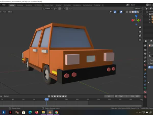 low-poly cartoon car low-poly 3D Model
