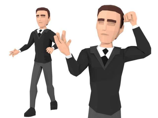 low-poly business elegant man 3d rigged model 3D Model .c4d .max .obj .3ds .fbx .stl .blend 