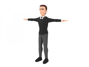 low-poly business elegant man 3d rigged model 3D-Modell