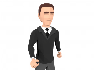 low-poly business elegant man 3d rigged model 3D-Modell