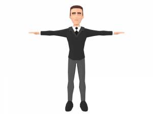 low-poly business elegant man 3d rigged model 3D-Modell