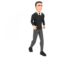 low-poly business elegant man 3d rigged model 3D-Modell