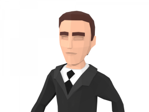 low-poly business elegant man 3d rigged model 3D-Modell