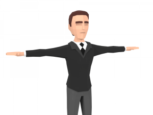 low-poly business elegant man 3d rigged model 3D-Modell