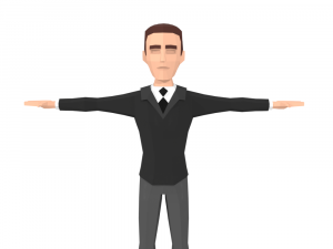 low-poly business elegant man 3d rigged model 3D-Modell