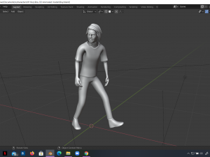 man boy rigged and animated low-poly 3D-Modell