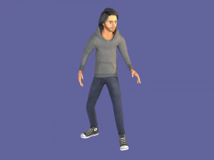 man boy rigged and animated low-poly 3D Model