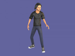 man boy rigged and animated low-poly 3D-Modell