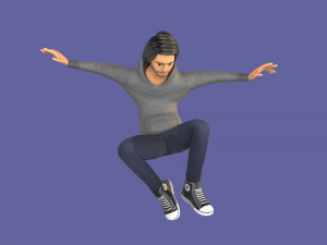 man boy rigged and animated low-poly 3D-Modell