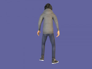 man boy rigged and animated low-poly 3D-Modell