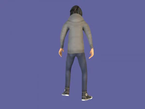 man boy rigged and animated low-poly 3D Model