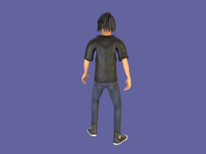 man boy rigged and animated low-poly 3D-Modell