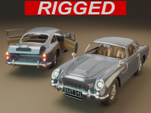aston martin db5 car rigged 3D 모델