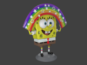 spongebob with rainbow 3d print model Model do druku 3D