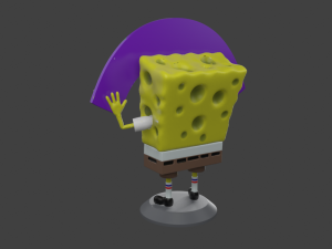 spongebob with rainbow 3d print model Model do druku 3D