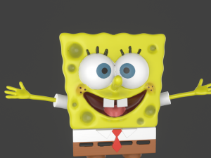 spongebob happy sculpture 3d print Model Cetak 3D