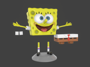 spongebob happy sculpture 3d print Model Cetak 3D