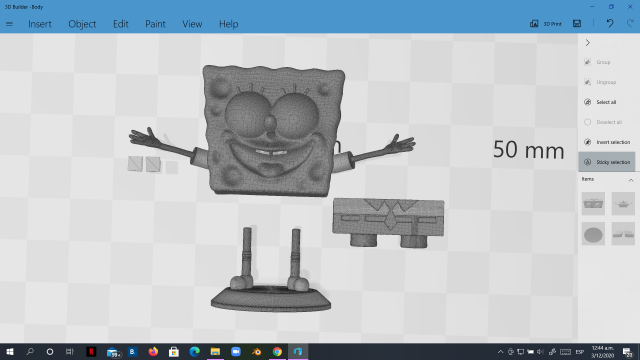 Download spongebob happy sculpture 3d print 3D Model