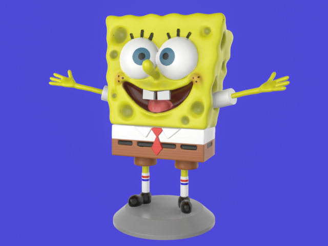 spongebob happy sculpture 3d print 3D Print Model .c4d .max .obj .3ds .fbx .lwo .lw .lws