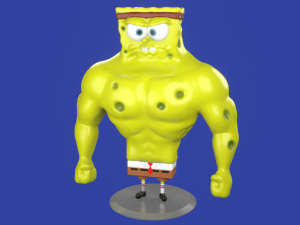 muscle spongebob meme sculpture 3d print 3D Print Models