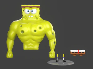 muscle spongebob meme sculpture 3d print 3D Print Model