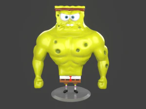 muscle spongebob meme sculpture 3d print 3D Print Model
