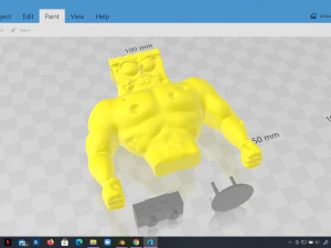 muscle spongebob meme sculpture 3d print 3D Print Model