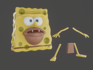 spongebob caveman meme sculpture art 3d print Model do druku 3D