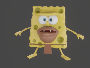 spongebob caveman meme sculpture art 3d print 3D Print Model