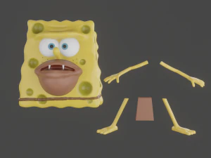 spongebob caveman meme sculpture art 3d print 3D Print Model
