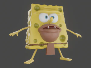 spongebob caveman meme sculpture art 3d print 3D Print Model