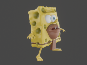 spongebob caveman meme sculpture art 3d print Model do druku 3D