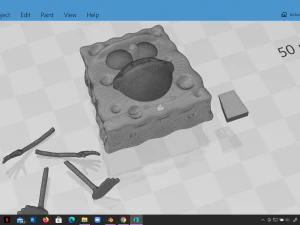 spongebob caveman meme sculpture art 3d print 3D Print Model
