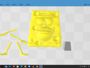 spongebob caveman meme sculpture art 3d print Model do druku 3D