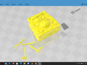 spongebob caveman meme sculpture art 3d print 3D Print Model