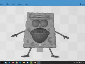 spongebob caveman meme sculpture art 3d print 3D Print Model