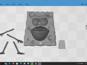 spongebob caveman meme sculpture art 3d print Model do druku 3D