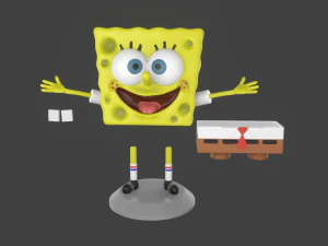 7 modelos imprimibles de memes de bob esponja pack print Modelo de impresión 3D