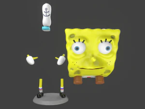 7 modelos imprimibles de memes de bob esponja pack print Modelo de impresión 3D